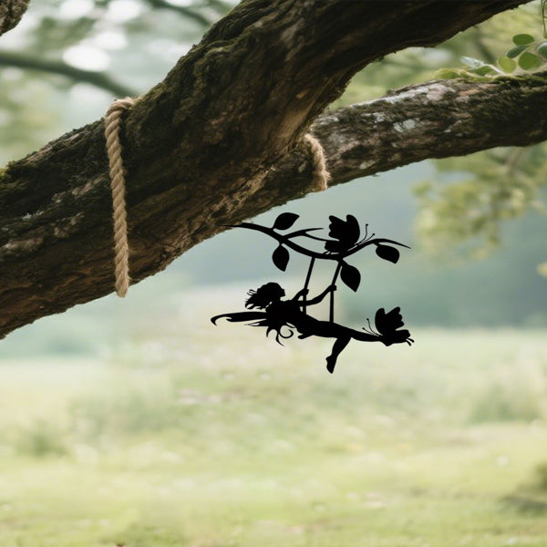 Spooky Swinging Elf Metal Wall Decor