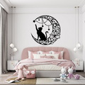 Gothic Black Cat Metal Wall Art