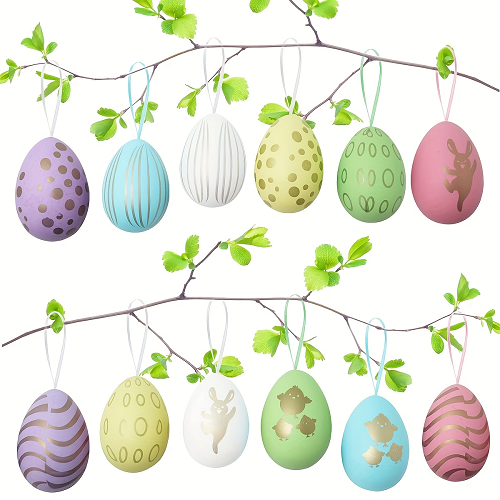 Pastel Easter Egg Decorations - 12 Piece Set
