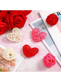 Natural Rattan Heart Ornaments - 24 Piece Set