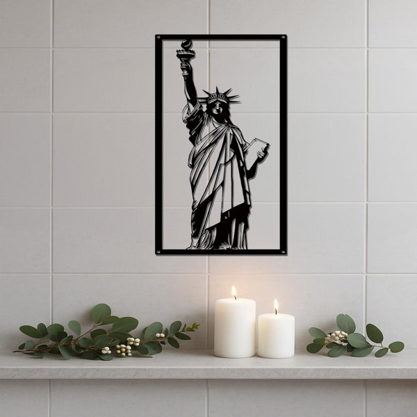 Vintage Statue of Liberty Metal Wall Sculpture
